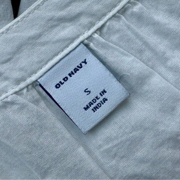 Old Navy White Boho Pintuck Popover Split-Neck Lace-Trim Blouse Size S - Picture 4 of 11